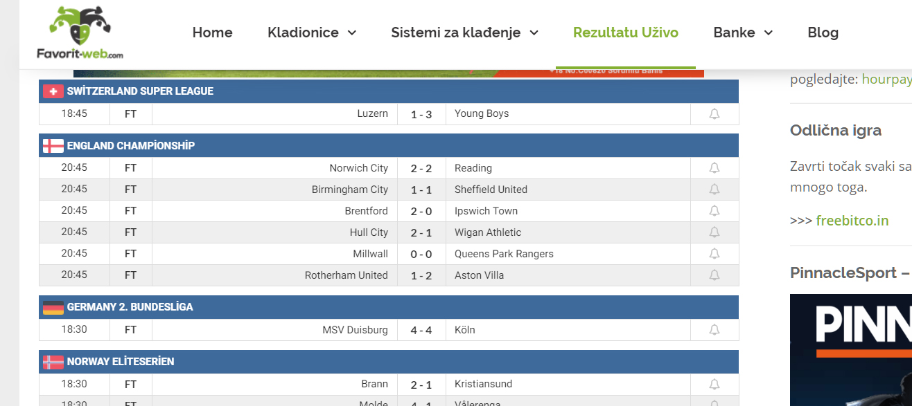 Jucerasnji Rezultati Jucerasnji Rezultati