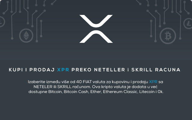 XRP kriptovaluta uz Skrill i Neteller