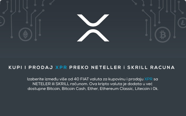 XRP kriptovaluta uz Skrill i Neteller